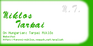 miklos tarpai business card
