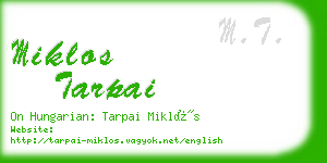 miklos tarpai business card